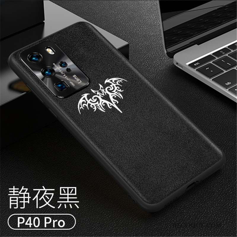 Huawei P40 Pro Créatif Protection Coque De Téléphone Cuir Véritable Étui Très Mince