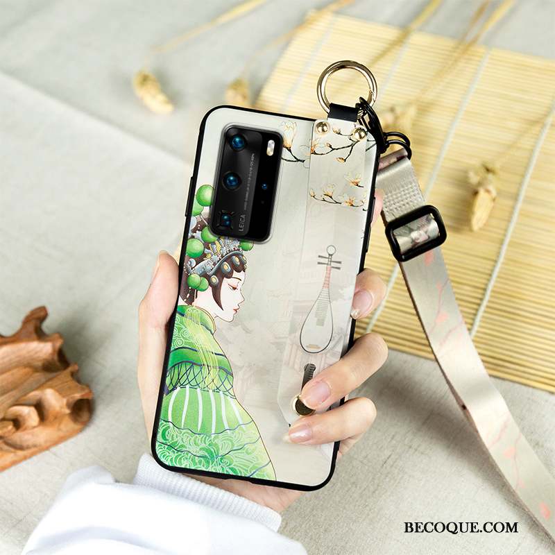 Huawei P40 Pro Incassable Drame Coque De Téléphone Ornements Suspendus Protection Fluide Doux