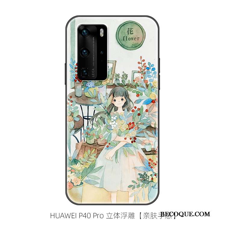 Huawei P40 Pro Marque De Tendance Coque De Téléphone Créatif Net Rouge Fluide Doux Art