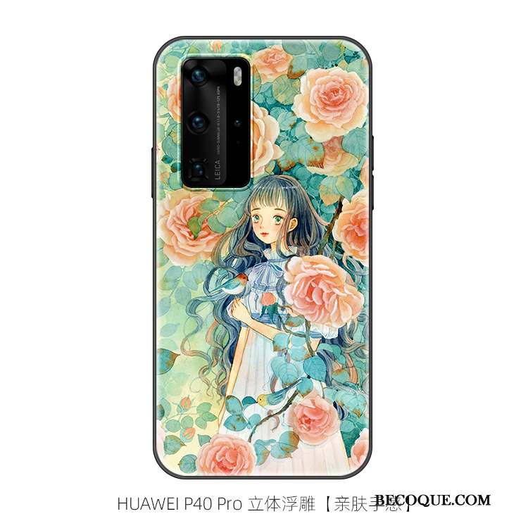 Huawei P40 Pro Marque De Tendance Coque De Téléphone Créatif Net Rouge Fluide Doux Art