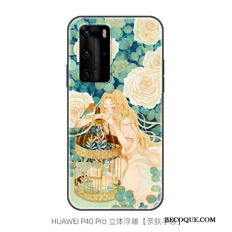 Huawei P40 Pro Marque De Tendance Coque De Téléphone Créatif Net Rouge Fluide Doux Art