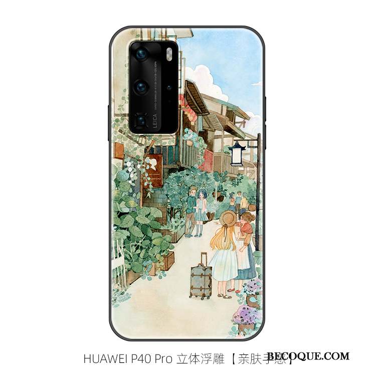 Huawei P40 Pro Marque De Tendance Coque De Téléphone Créatif Net Rouge Fluide Doux Art
