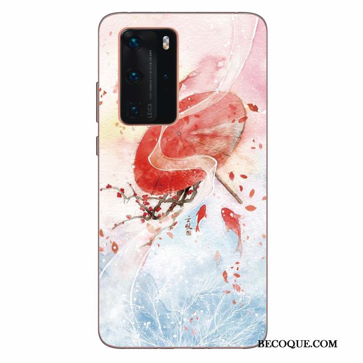 Huawei P40 Pro Vert Art Coque De Téléphone Fluide Doux Étui Silicone