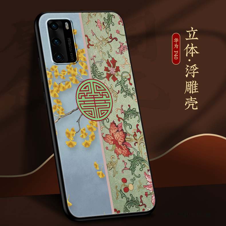 Huawei P40 Très Mince Coque Net Rouge Marque De Tendance Nouveau Créatif