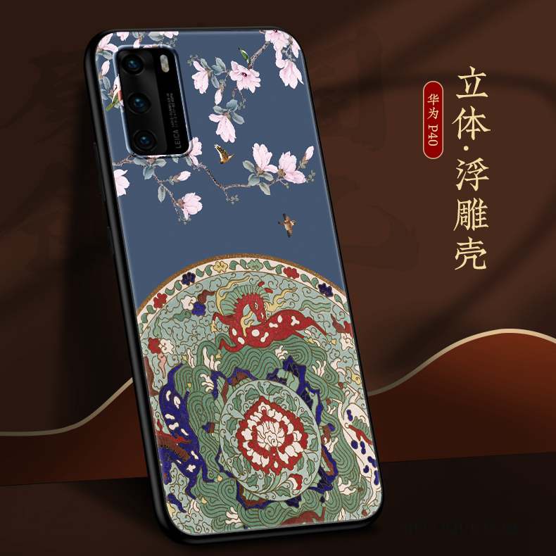 Huawei P40 Très Mince Coque Net Rouge Marque De Tendance Nouveau Créatif