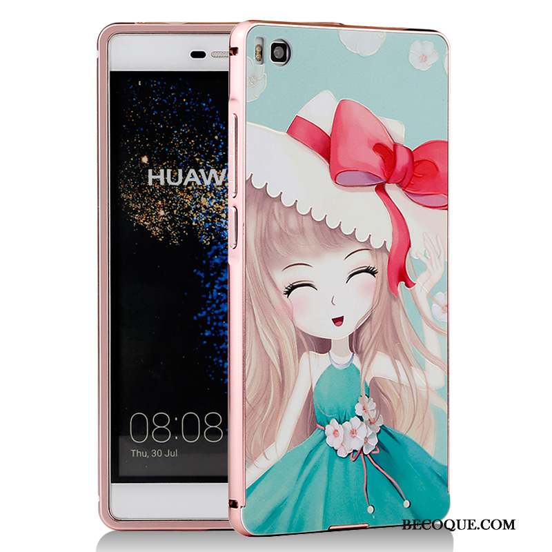 Huawei P8 Bleu Coque De Téléphone Étui Border Téléphone Portable Dessin Animé