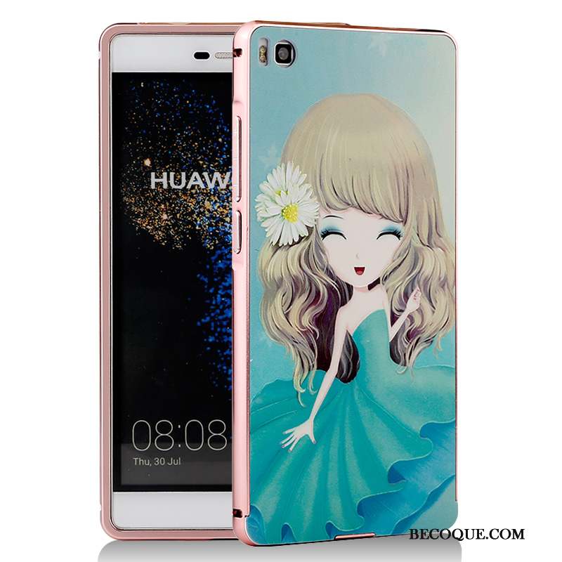 Huawei P8 Bleu Coque De Téléphone Étui Border Téléphone Portable Dessin Animé