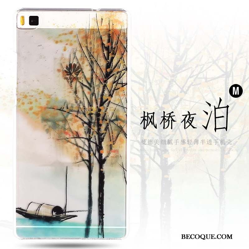 Huawei P8 Coque Bleu Difficile Haute Peinture Protection Étui