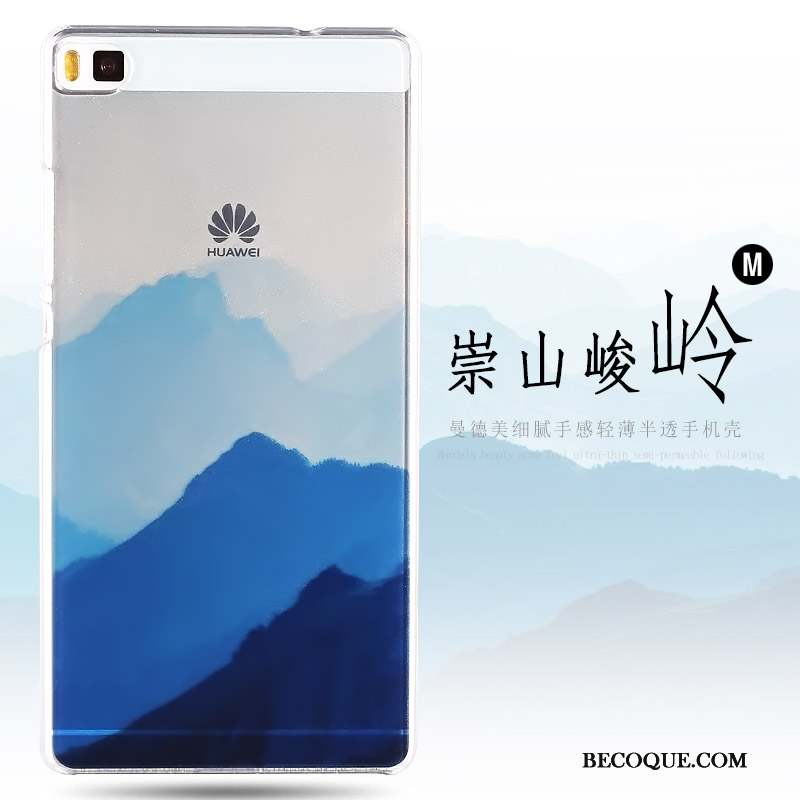 Huawei P8 Coque Bleu Difficile Haute Peinture Protection Étui