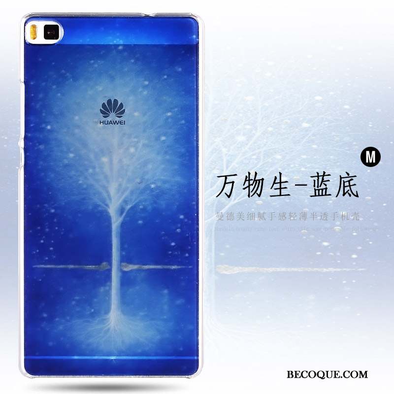 Huawei P8 Coque Bleu Difficile Haute Peinture Protection Étui