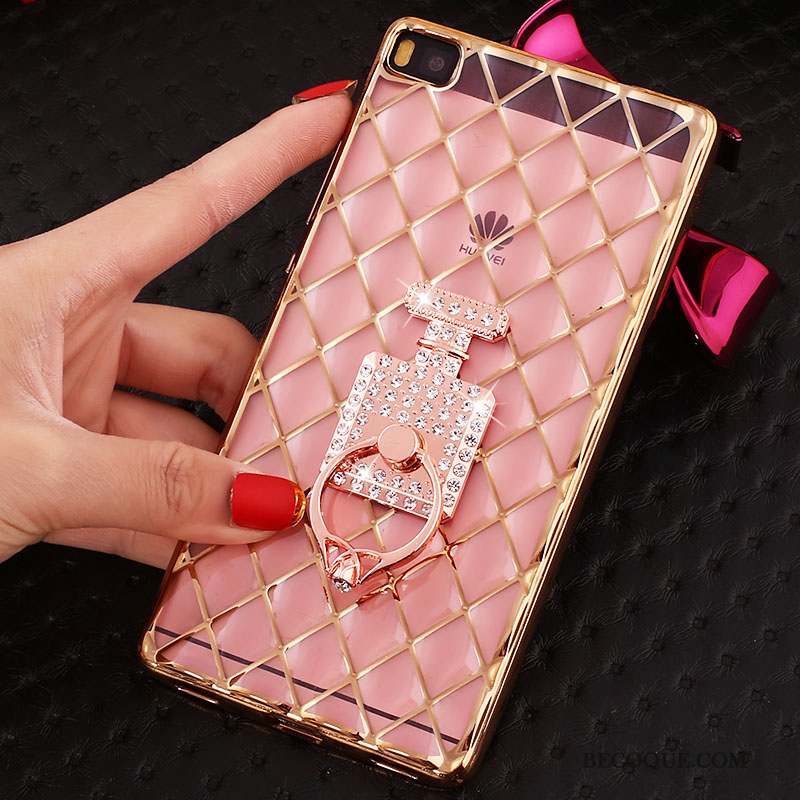 Huawei P8 Coque De Téléphone Fluide Doux Étui Strass Or Dessin Animé