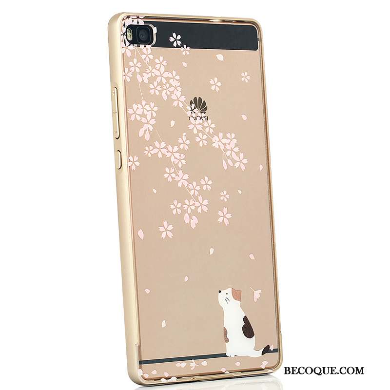 Huawei P8 Coque Étui Créatif Haute Rose Personnalité Métal