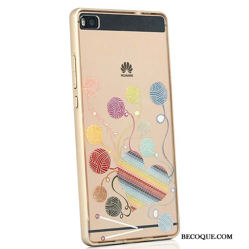 Huawei P8 Coque Étui Créatif Haute Rose Personnalité Métal