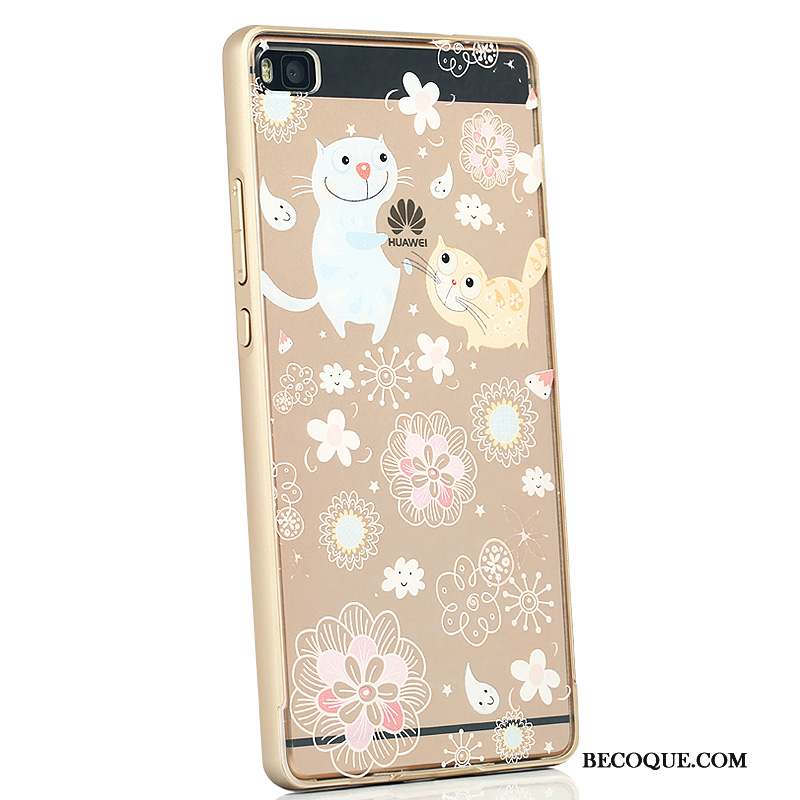 Huawei P8 Coque Étui Créatif Haute Rose Personnalité Métal