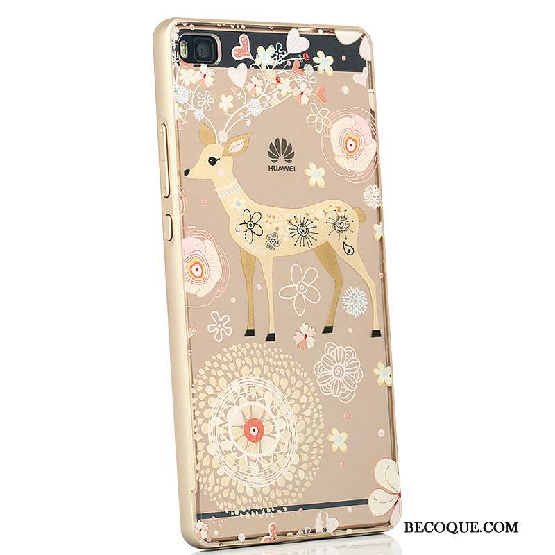 Huawei P8 Coque Étui Créatif Haute Rose Personnalité Métal