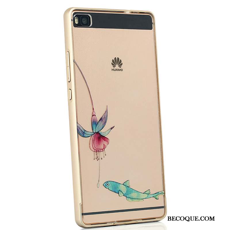 Huawei P8 Coque Étui Créatif Haute Rose Personnalité Métal