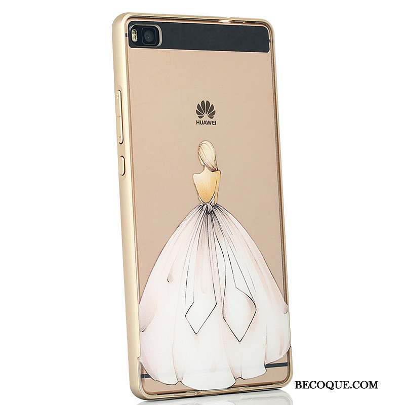 Huawei P8 Coque Étui Créatif Haute Rose Personnalité Métal