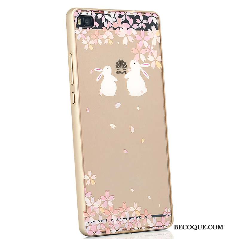 Huawei P8 Coque Étui Créatif Haute Rose Personnalité Métal