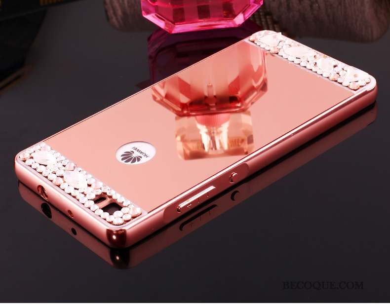 Huawei P8 Incassable Coque De Téléphone Strass Étui Protection Rose