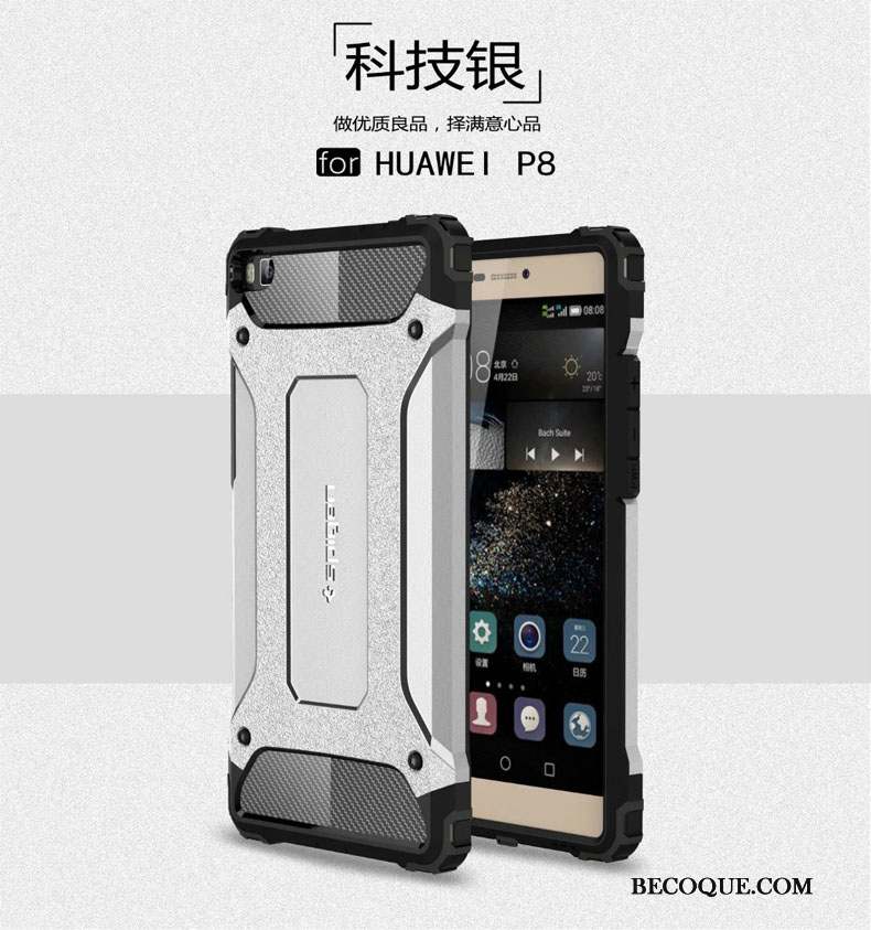 Huawei P8 Incassable Gris Tout Compris Trois Défenses Protection Coque De Téléphone