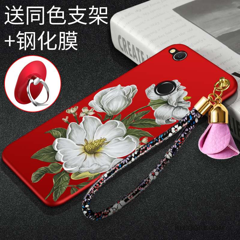 Huawei P8 Lite 2017 Coque Incassable Protection Étui Rouge Fluide Doux