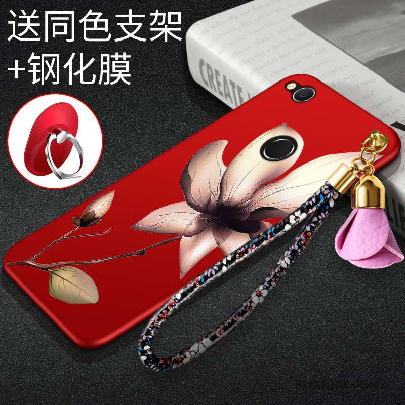 Huawei P8 Lite 2017 Coque Incassable Protection Étui Rouge Fluide Doux