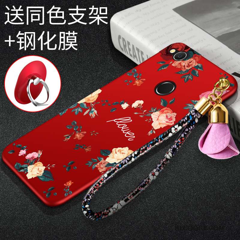 Huawei P8 Lite 2017 Coque Incassable Protection Étui Rouge Fluide Doux