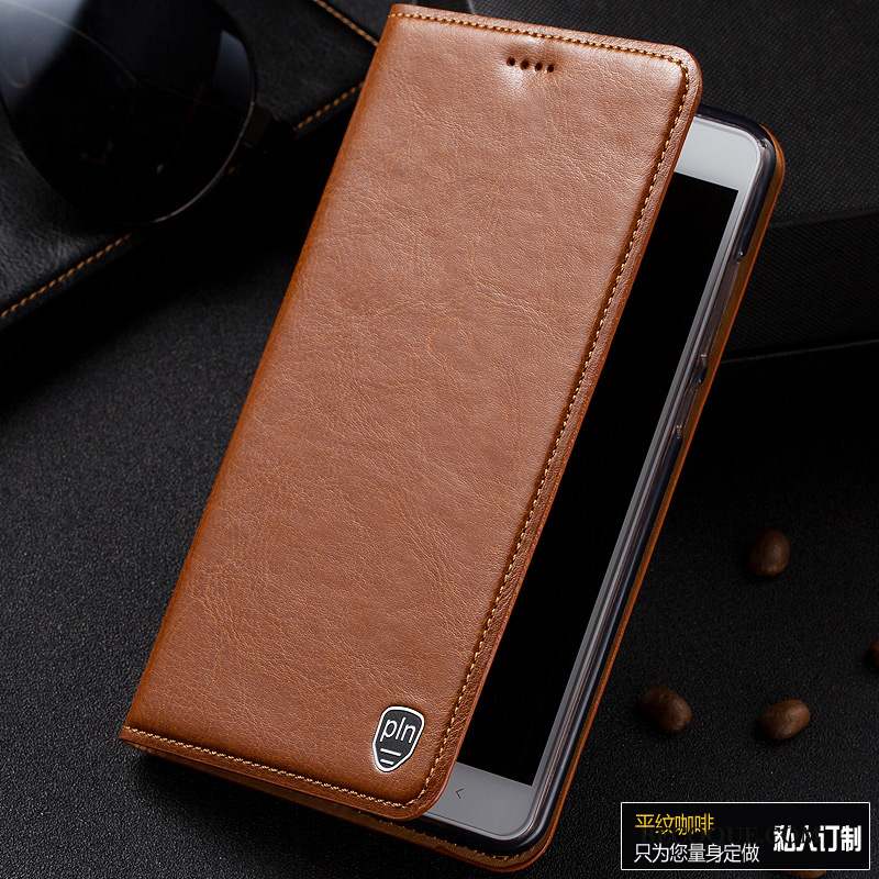 Huawei P8 Lite 2017 Protection Cuir Véritable Marron Étui Coque De Téléphone Jeunesse