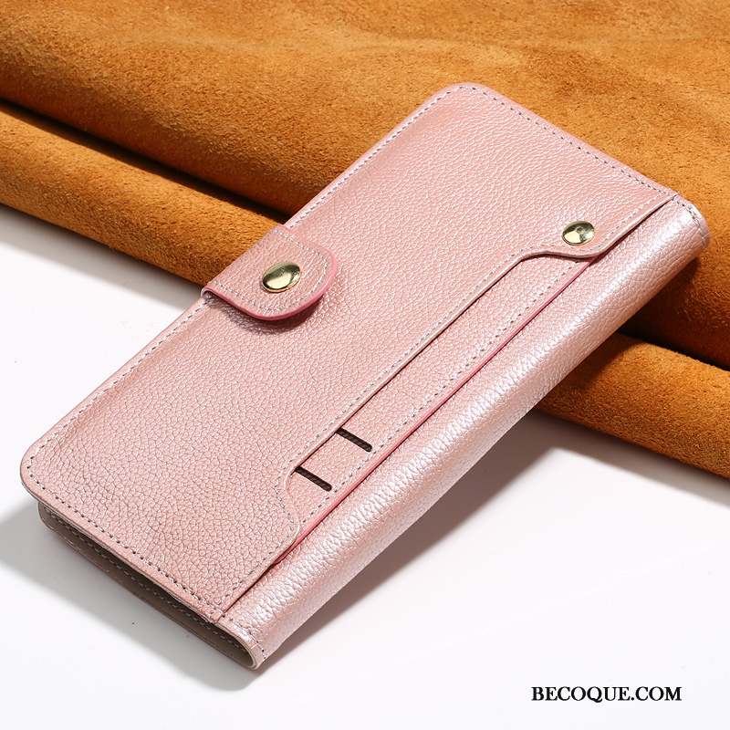 Huawei P8 Lite Coque Cuir Véritable Étui En Cuir Incassable Housse Rose Tout Compris