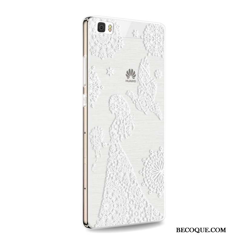 Huawei P8 Lite Coque Incassable Fluide Doux Téléphone Portable Silicone Jeunesse Rose