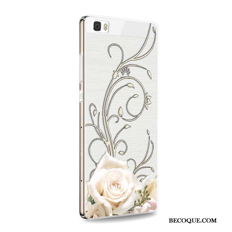 Huawei P8 Lite Coque Incassable Fluide Doux Téléphone Portable Silicone Jeunesse Rose