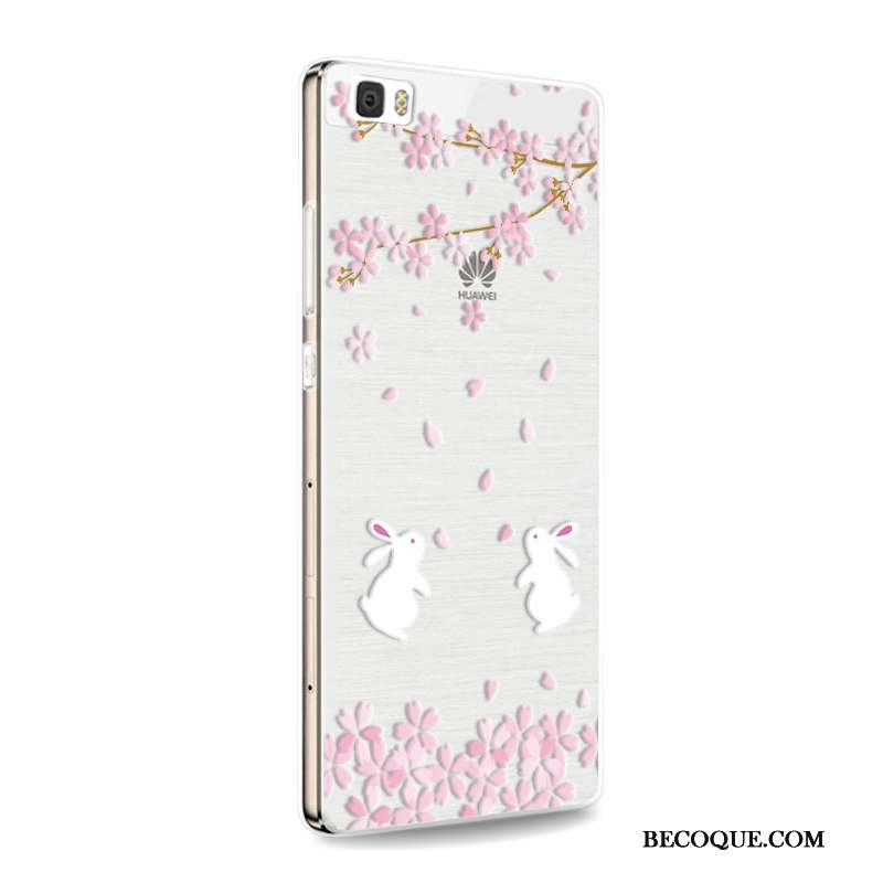 Huawei P8 Lite Coque Incassable Fluide Doux Téléphone Portable Silicone Jeunesse Rose