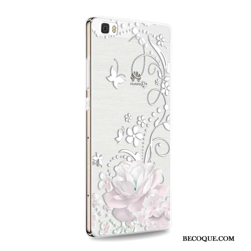 Huawei P8 Lite Coque Incassable Fluide Doux Téléphone Portable Silicone Jeunesse Rose