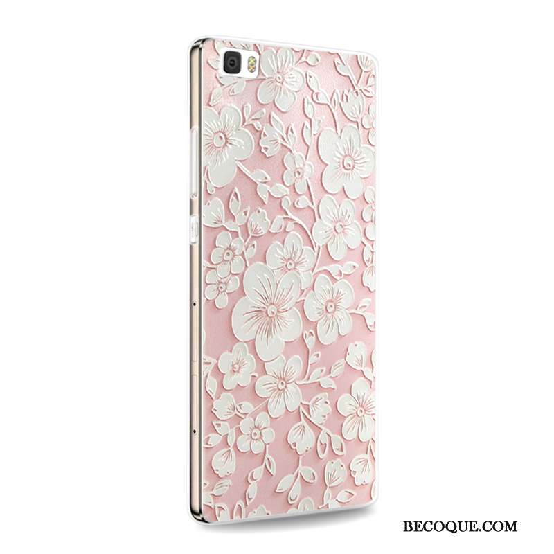 Huawei P8 Lite Coque Incassable Fluide Doux Téléphone Portable Silicone Jeunesse Rose