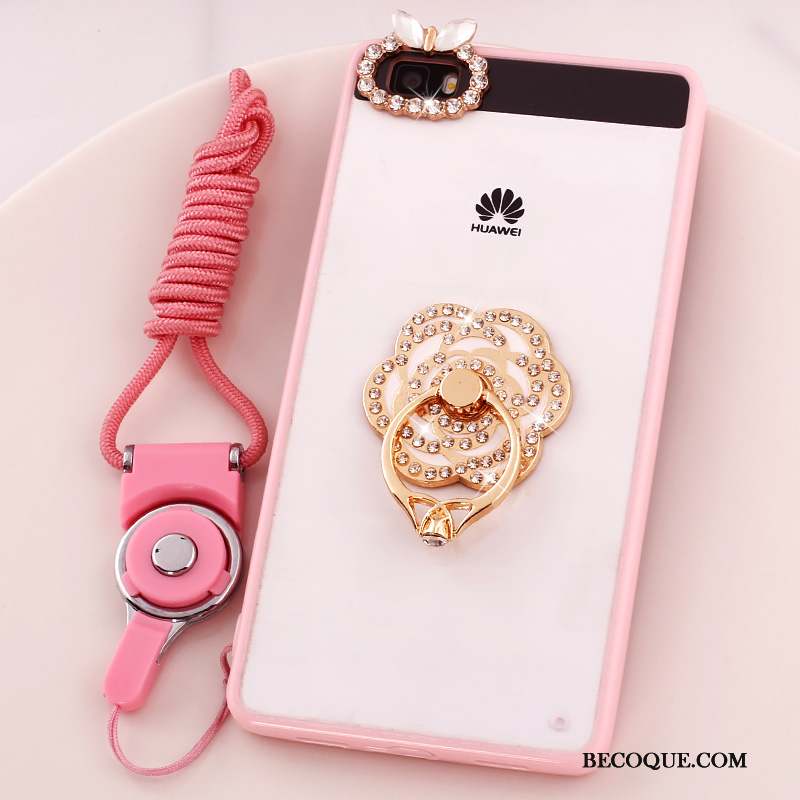 Huawei P8 Lite Coque Incassable Étui Téléphone Portable Protection Rose Support