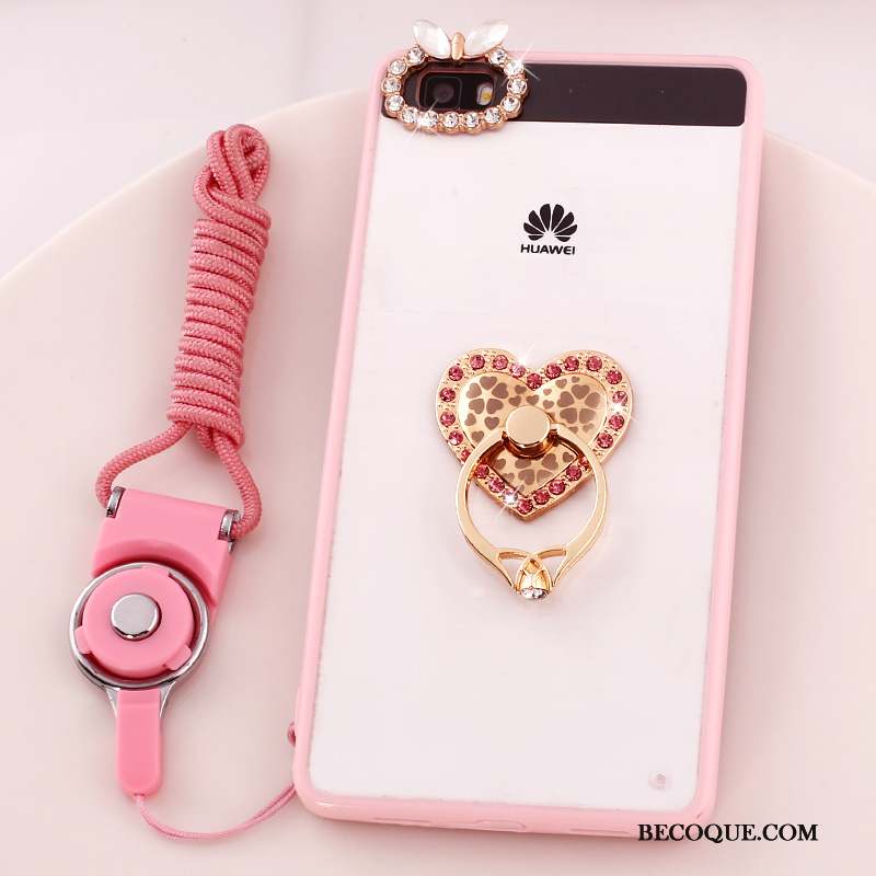 Huawei P8 Lite Coque Incassable Étui Téléphone Portable Protection Rose Support