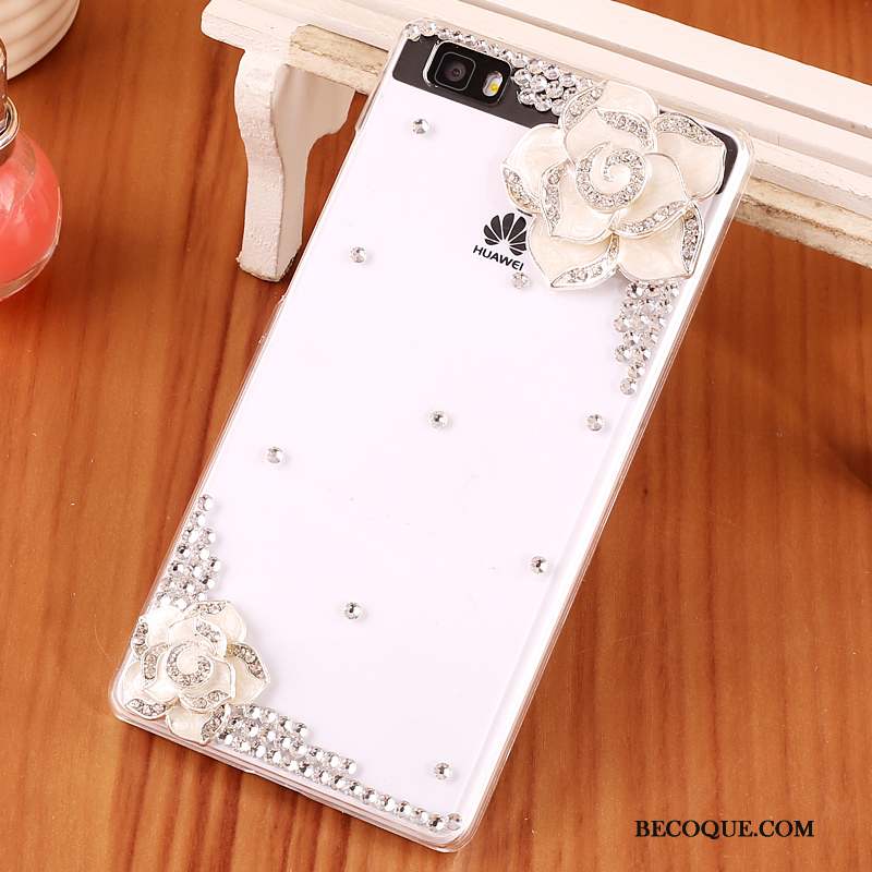 Huawei P8 Lite Coque Protection Étui Difficile Bleu Transparent