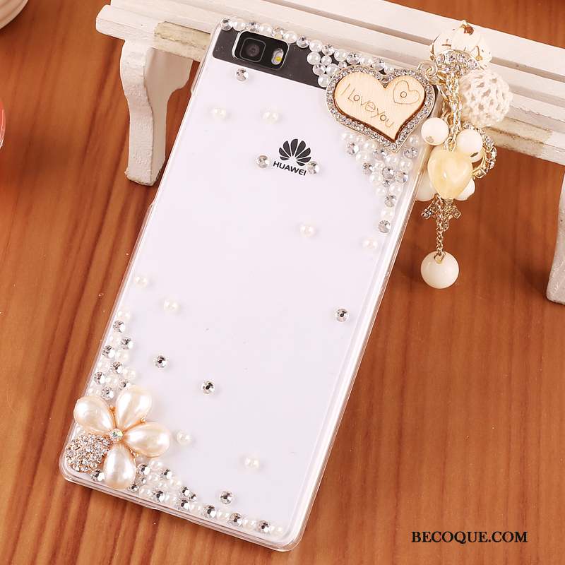 Huawei P8 Lite Coque Protection Étui Difficile Bleu Transparent