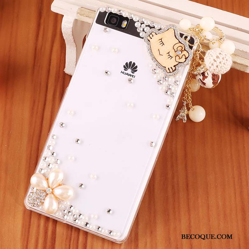 Huawei P8 Lite Coque Protection Étui Difficile Bleu Transparent