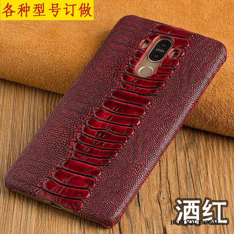 Huawei P8 Lite Cuir Véritable Nouveau Couvercle Arrière Rouge Étui En Cuir Coque