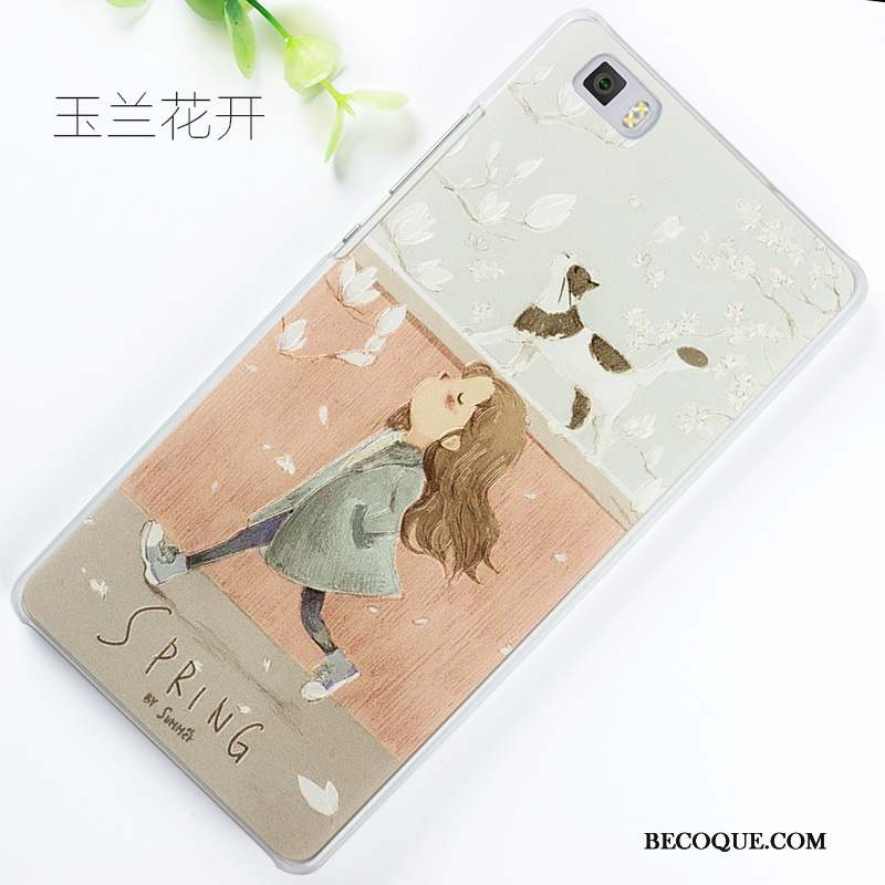 Huawei P8 Lite Gris Étui Peinture Protection Coque De Téléphone Gaufrage