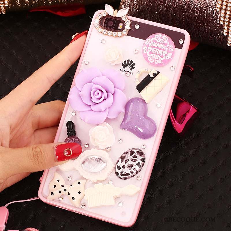 Huawei P8 Lite Rose Jeunesse Strass Coque De Téléphone Protection Étui