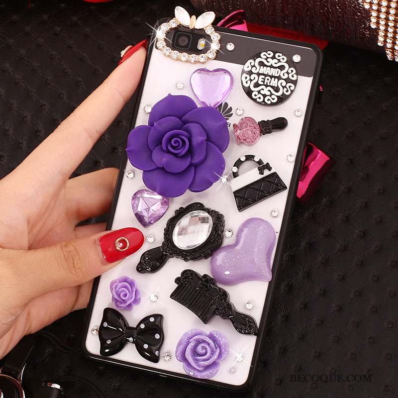 Huawei P8 Lite Rose Jeunesse Strass Coque De Téléphone Protection Étui