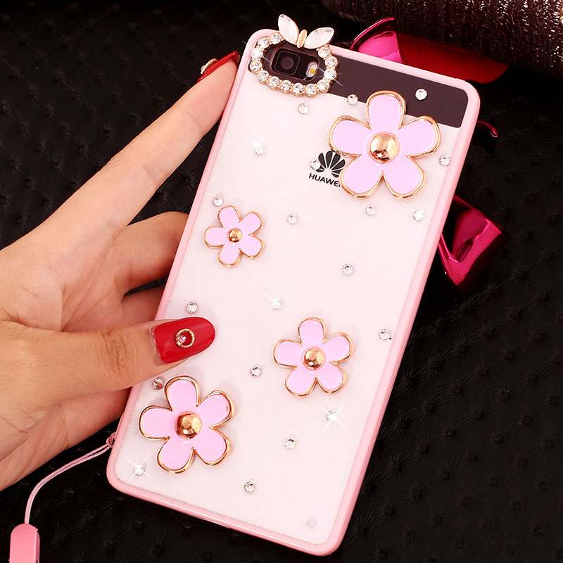 Huawei P8 Lite Rose Jeunesse Strass Coque De Téléphone Protection Étui