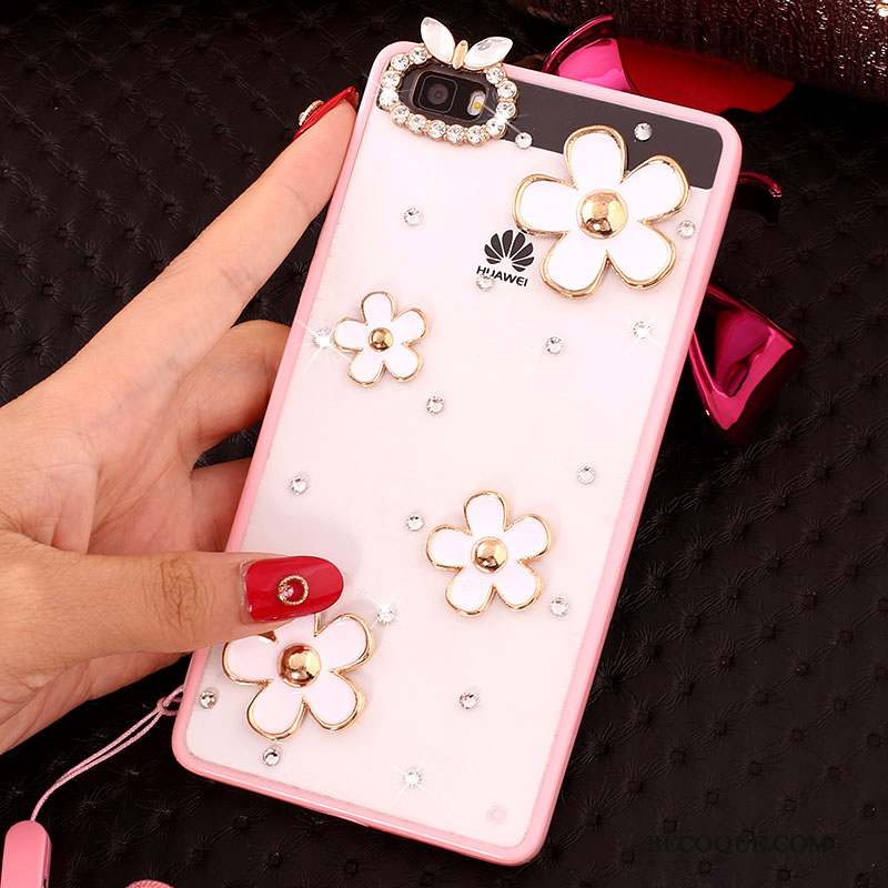 Huawei P8 Lite Rose Jeunesse Strass Coque De Téléphone Protection Étui