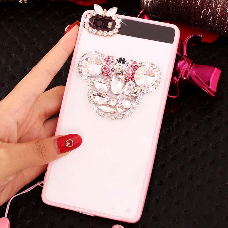 Huawei P8 Lite Rose Jeunesse Strass Coque De Téléphone Protection Étui