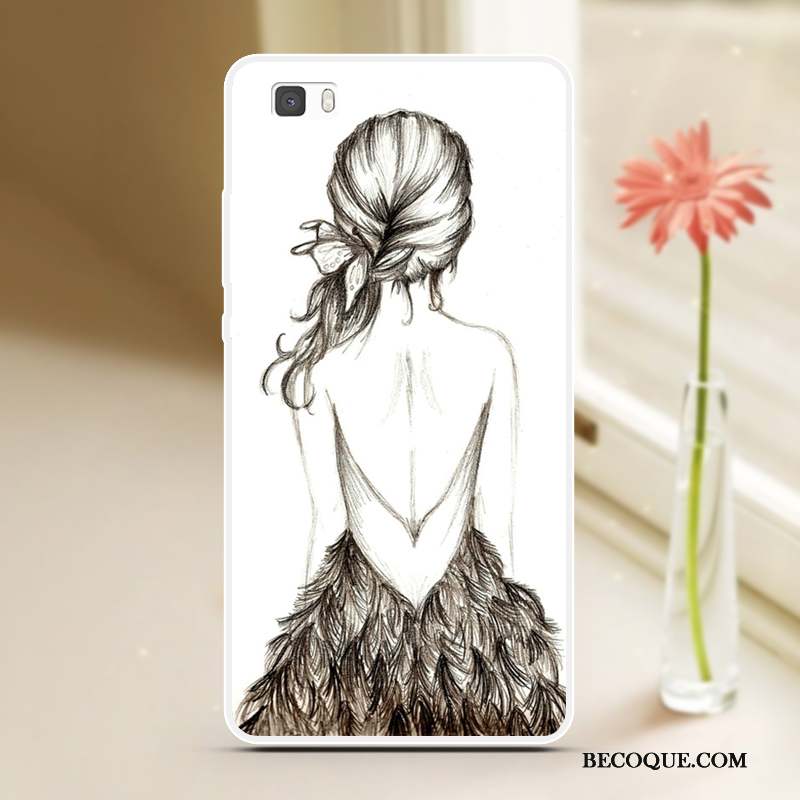 Huawei P8 Lite Tendance Peinture Coque Cool Fluide Doux Étui