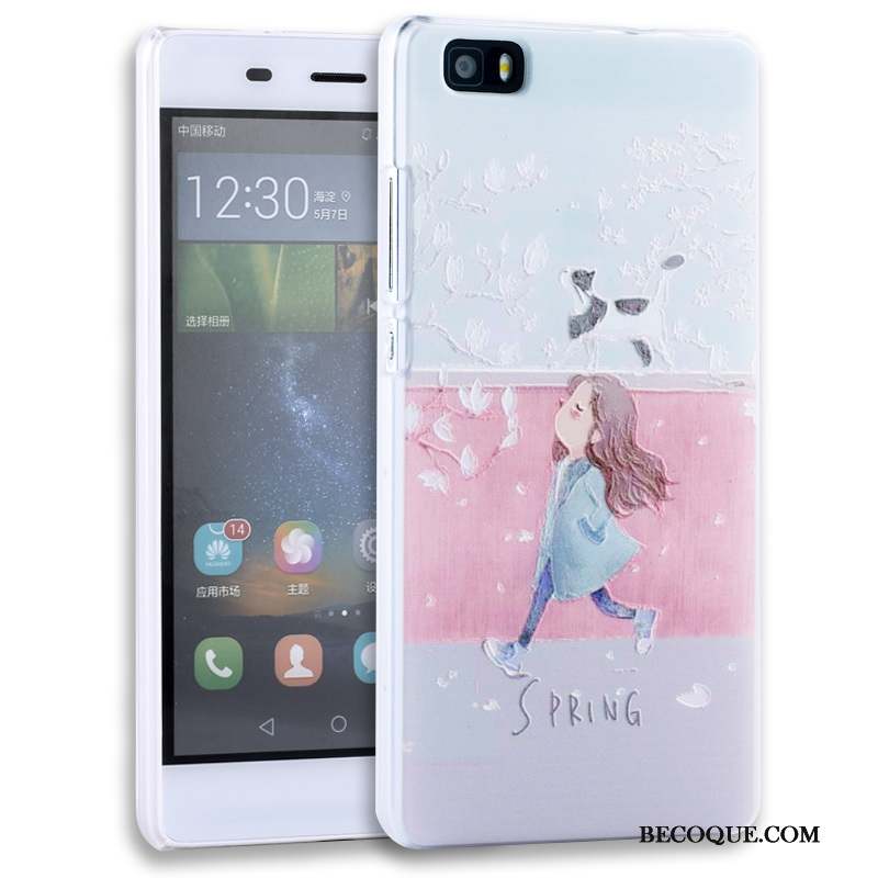 Huawei P8 Lite Étui Protection Rose Gaufrage Coque De Téléphone Jeunesse