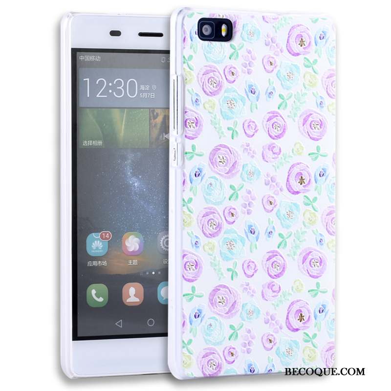 Huawei P8 Lite Étui Protection Rose Gaufrage Coque De Téléphone Jeunesse