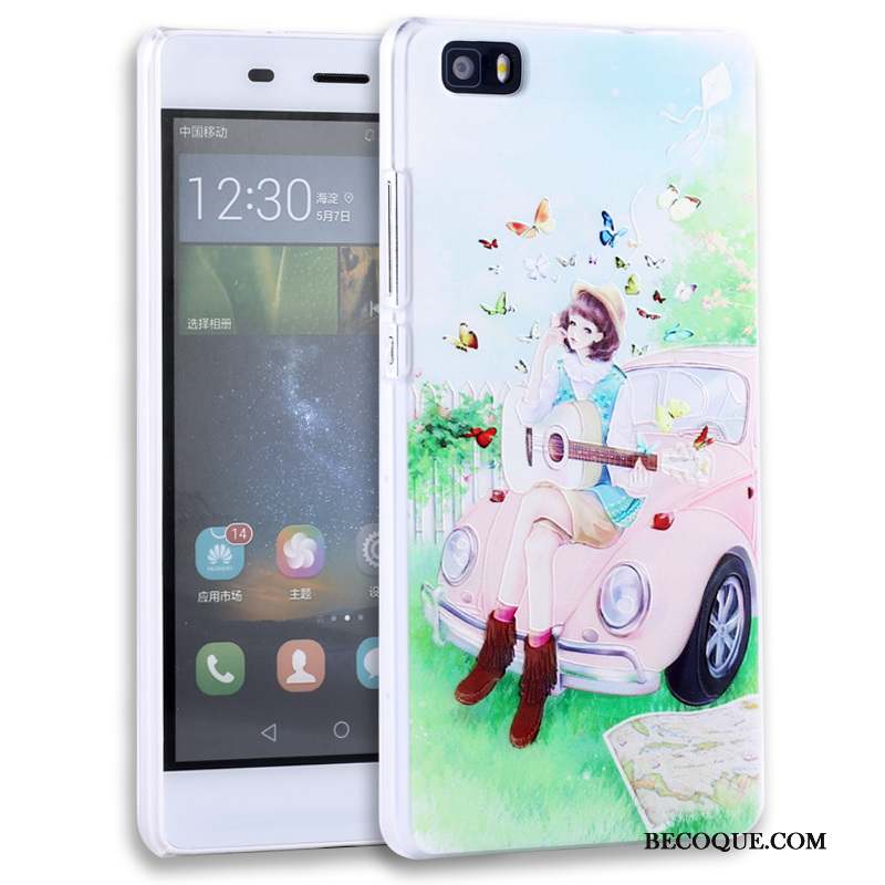 Huawei P8 Lite Étui Protection Rose Gaufrage Coque De Téléphone Jeunesse